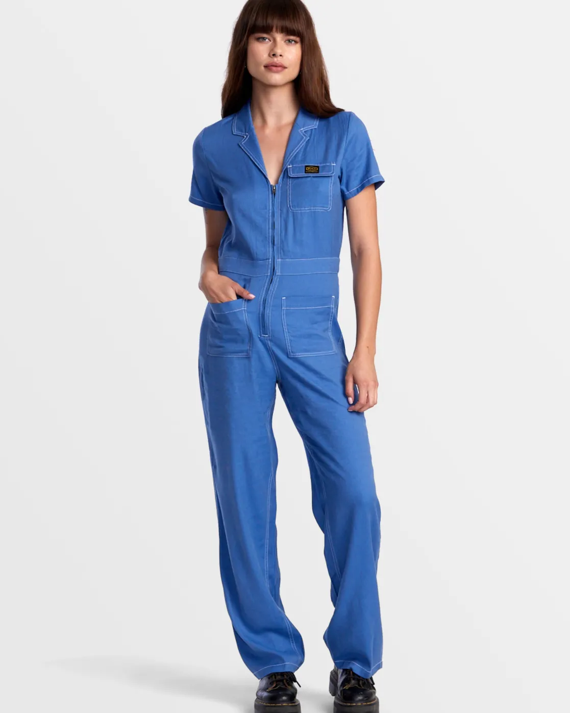 RVCA SPRING SHIFT WORKWEAR JUMPSUIT Federal Blue Sale