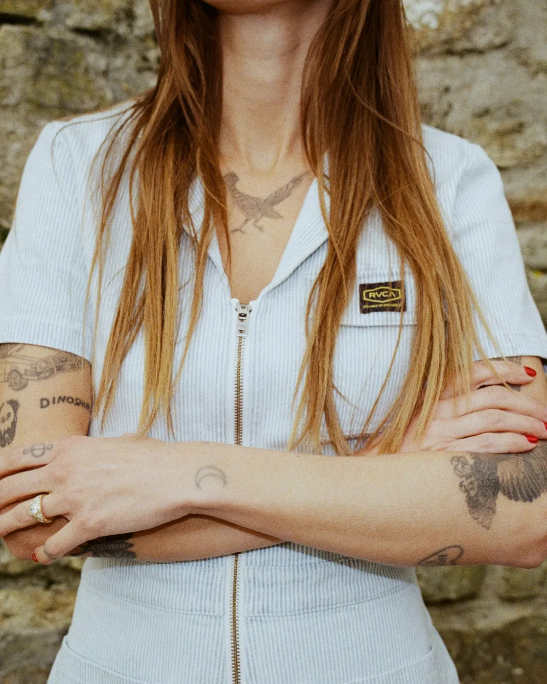 RVCA SPRING SHIFT WORKWEAR JUMPSUIT Blue Hickory Clearance