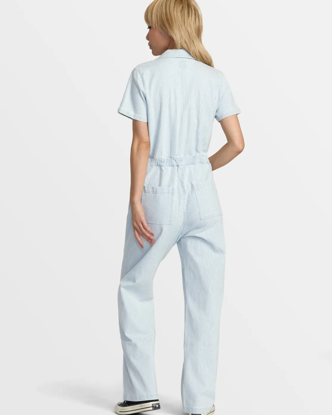 RVCA SPRING SHIFT WORKWEAR JUMPSUIT Blue Hickory Clearance