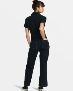 RVCA SPRING SHIFT WORKWEAR JUMPSUIT Black