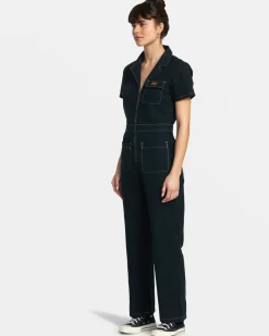 RVCA SPRING SHIFT WORKWEAR JUMPSUIT Black