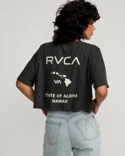 RVCA STATE OF ALOHA TEE Washed Black Discount