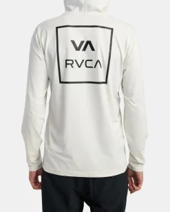 RVCA SURF SHIRT HOODIE HOODED SURF TEE Slate Blue Hot