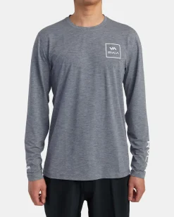 RVCA SURF SHIRT LONG SLEEVE SURF TEE Heather Grey Outlet