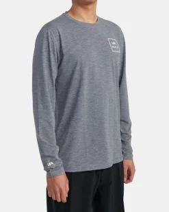 RVCA SURF SHIRT LONG SLEEVE SURF TEE Heather Grey Outlet