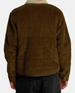 RVCA SURPLUS SHERPA PUFFER JACKET Chocolate New