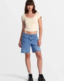 RVCA SWEET WIDE RIB TEE Latte Discount