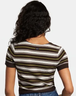 RVCA TAYLOR SWEATER TOP V-NECK SWEATER Java Clearance