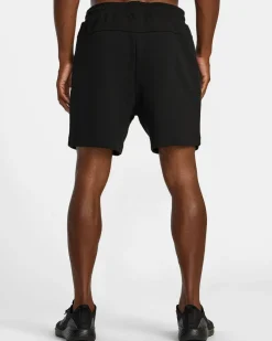 RVCA TECH FLEECE ELASTIC WAIST SHORTS Black Hot