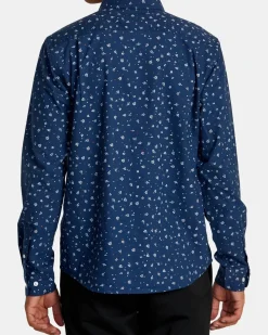 RVCA THAT'LL DO PRINT LONG SLEEVE SHIRT Dark Denim Best