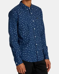 RVCA THAT'LL DO PRINT LONG SLEEVE SHIRT Dark Denim Best