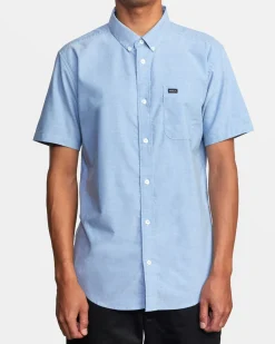 RVCA THAT'LL DO SHORT SLEEVE SHIRT Oxford Blue Sale