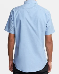 RVCA THAT'LL DO SHORT SLEEVE SHIRT Oxford Blue Sale