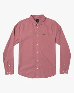 RVCA THAT'LL DO STRETCH LONG SLEEVE SHIRT Brick Red Hot