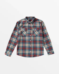 RVCA THAT'LL WORK FLANNEL LONG SLEEVE SHIRT Indigo Clearance