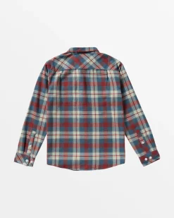 RVCA THAT'LL WORK FLANNEL LONG SLEEVE SHIRT Indigo Clearance