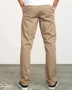 RVCA THE WEEKEND STRETCH STRAIGHT FIT PANTS Dark Khaki New