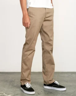 RVCA THE WEEKEND STRETCH STRAIGHT FIT PANTS Dark Khaki New