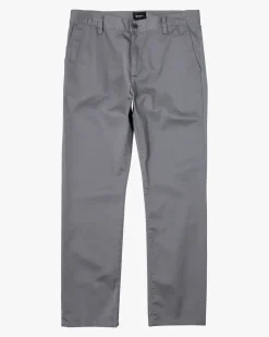RVCA THE WEEKEND STRETCH STRAIGHT FIT PANTS Smoke Discount