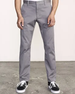 RVCA THE WEEKEND STRETCH STRAIGHT FIT PANTS Smoke Discount