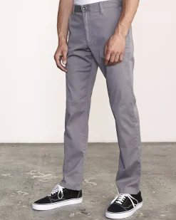 RVCA THE WEEKEND STRETCH STRAIGHT FIT PANTS Smoke Discount