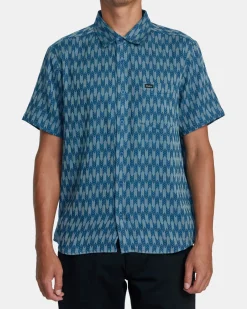 RVCA UPWARDS IKAT SHORT SLEEVE SHIRT Indigo Hot