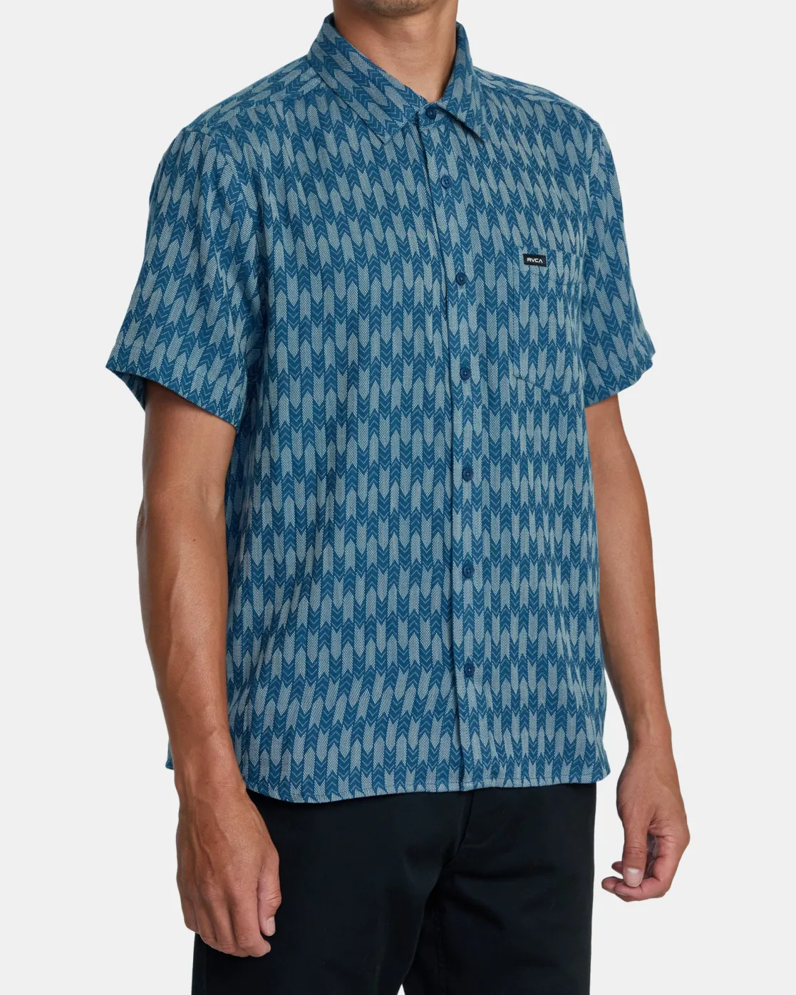 RVCA UPWARDS IKAT SHORT SLEEVE SHIRT Indigo Hot