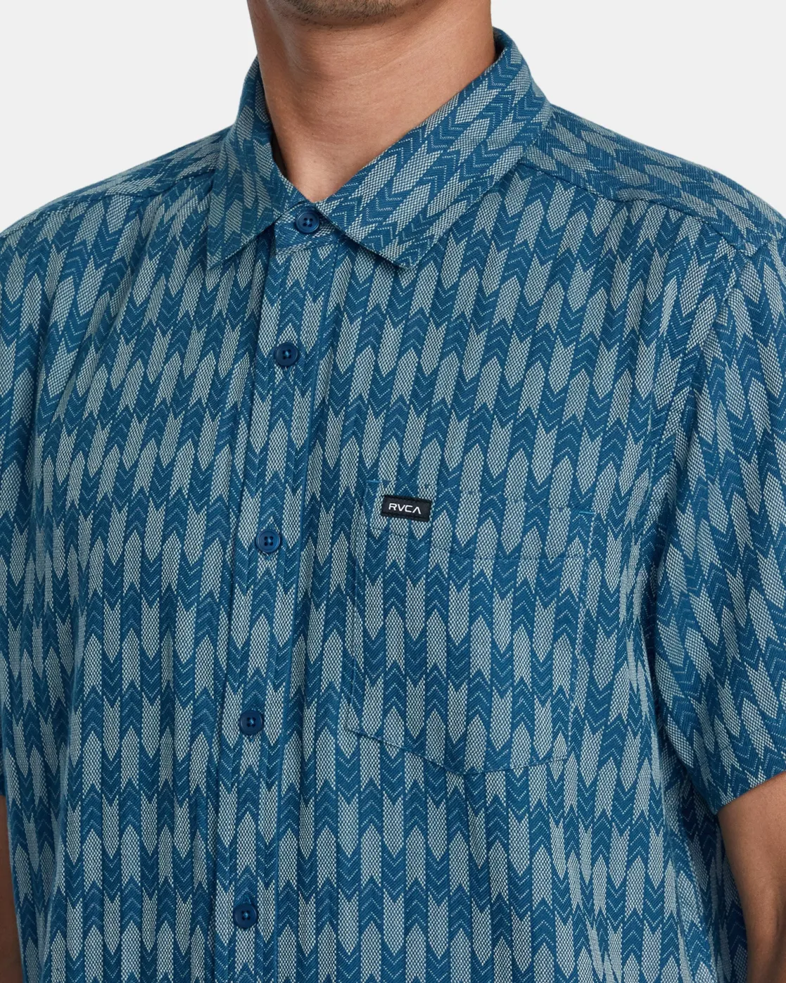 RVCA UPWARDS IKAT SHORT SLEEVE SHIRT Indigo Hot