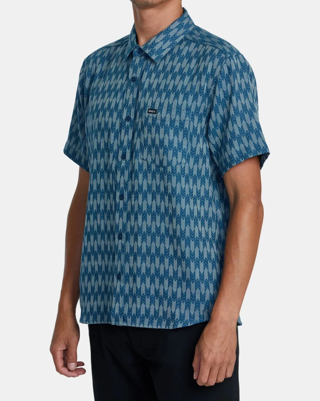 RVCA UPWARDS IKAT SHORT SLEEVE SHIRT Indigo Hot