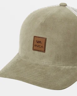 RVCA VA ALL THE WAY CORD TRUCKER HAT Sage Leaf Outlet