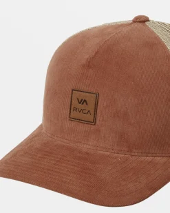 RVCA VA ALL THE WAY CORD TRUCKER HAT Rawhide Outlet