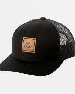 RVCA VA ALL THE WAY CURVED BRIM TRUCKER HAT Black Best