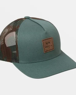 RVCA VA ALL THE WAY CURVED BRIM TRUCKER HAT Balsam Green Best