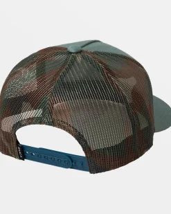RVCA VA ALL THE WAY CURVED BRIM TRUCKER HAT Balsam Green Best