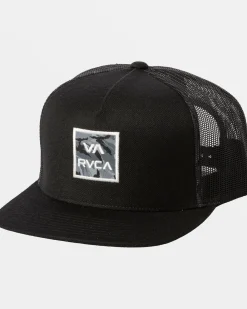 RVCA VA ALL THE WAY PRINT TRUCKER HAT Black Online