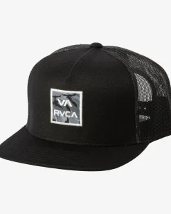 RVCA VA ALL THE WAY PRINT TRUCKER HAT Black Online