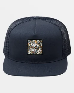 RVCA VA ALL THE WAY PRINT TRUCKER HAT Navy Marine Best