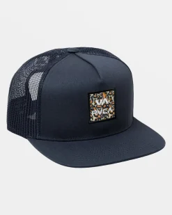 RVCA VA ALL THE WAY PRINT TRUCKER HAT Navy Marine Best