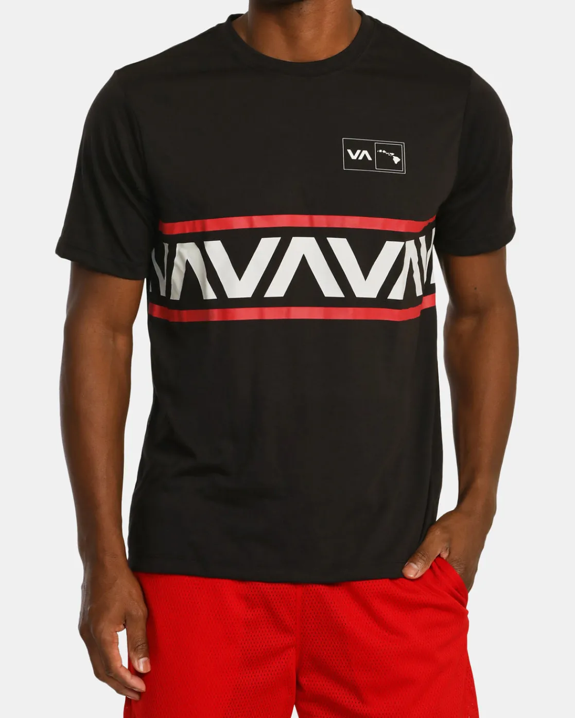 RVCA VA BANDED HAWAII TEE Black Sale