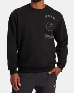 RVCA VA BARB CREW NECK SWEATSHIRT Black Hot