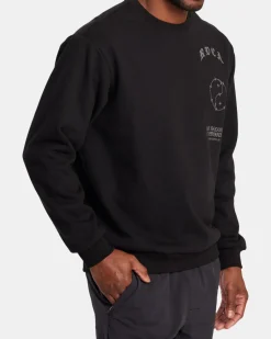 RVCA VA BARB CREW NECK SWEATSHIRT Black Hot
