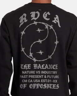 RVCA VA BARB CREW NECK SWEATSHIRT Black Hot