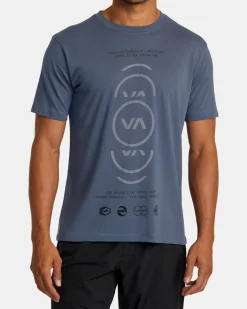 RVCA VA CIRCLE SPLITTER TEE Vintage Indigo Discount