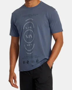 RVCA VA CIRCLE SPLITTER TEE Vintage Indigo Discount