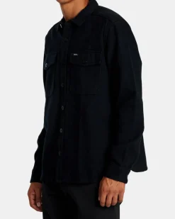 RVCA VA CPO LONG SLEEVE FLANNEL SHIRT Midnight New