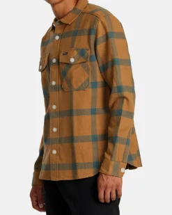 RVCA VA CPO LONG SLEEVE FLANNEL SHIRT Camel New