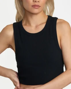 RVCA VA CUT OUT CROPPED TANK TOP Black Online