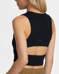 RVCA VA CUT OUT CROPPED TANK TOP Black Online
