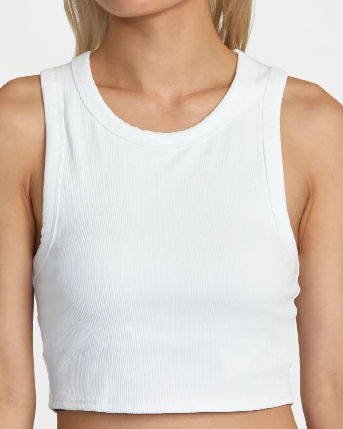 RVCA VA CUT OUT CROPPED TANK TOP Whisper White Clearance