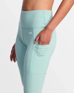 RVCA VA ESSENTIAL HIGH WAIST LEGGINGS Green Haze New